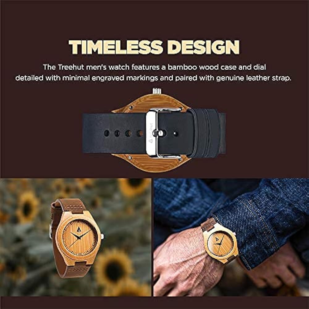 Amazon.com: Treehut Wooden Bamboo Watches for Men, Japanese